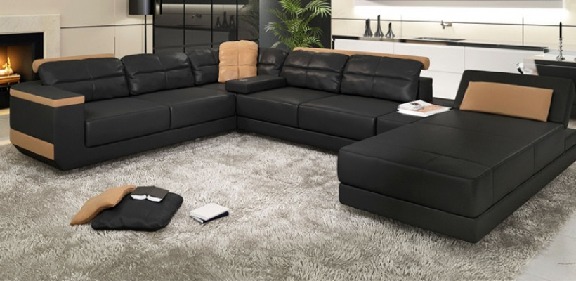 Nowoczesne sofy Żywy krajobraz Narożnikowa kanapa Materiał Kształt U Couch Design Podkładka Włókienniczy Narożnik