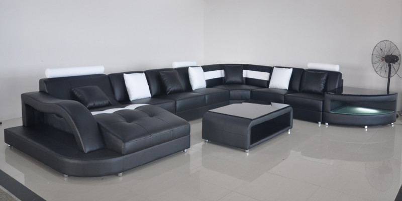 Narożnikowa kanapa Kształt U Żywy krajobraz Sofa Couch Podkładka Narożnik Materiał Sofy Meble Skóra