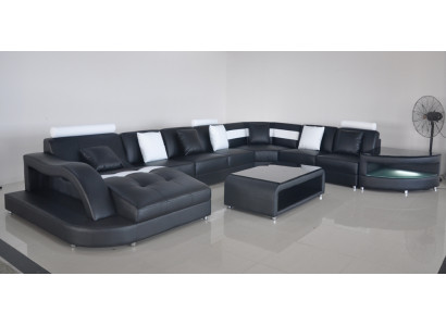 Narożnikowa kanapa Kształt U Żywy krajobraz Sofa Couch Podkładka Narożnik Materiał Sofy Meble Skóra