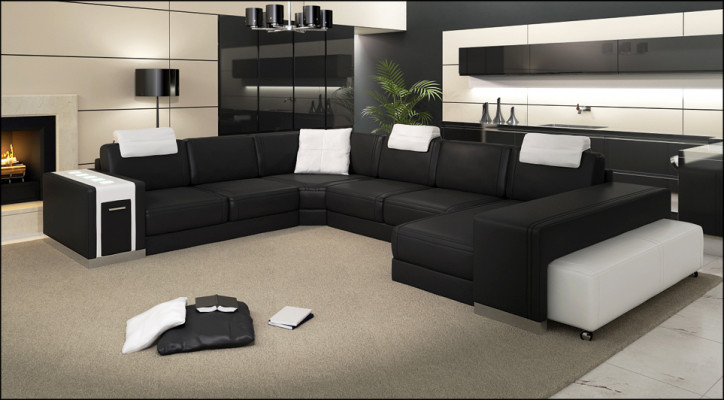 Żywy krajobraz Sofa z USB Couch Podkładka Narożnik XX Duża skórzana sofa Narożnikowa kanapa