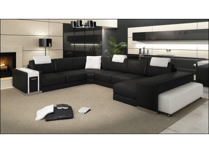 Żywy krajobraz Sofa z USB Couch Podkładka Narożnik XX Duża skórzana sofa Narożnikowa kanapa