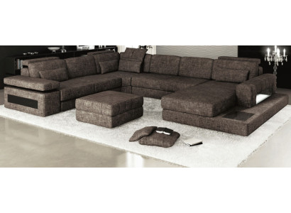 Narożnikowa kanapa Materiał Kształt U Couch Design Podkładka Włókienniczy Narożnik Żywy krajobraz Funkcja łóżka