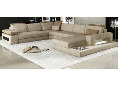 Żywy krajobraz U Form Narożnikowa kanapa Sofa Couch Podkładka Narożnik Piękny materiał XXL