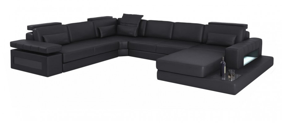 Żywy krajobraz funkcja łóżka Skóra Narożnikowa kanapa Kształt U Sofa Couch Włókienniczy Sofas Design