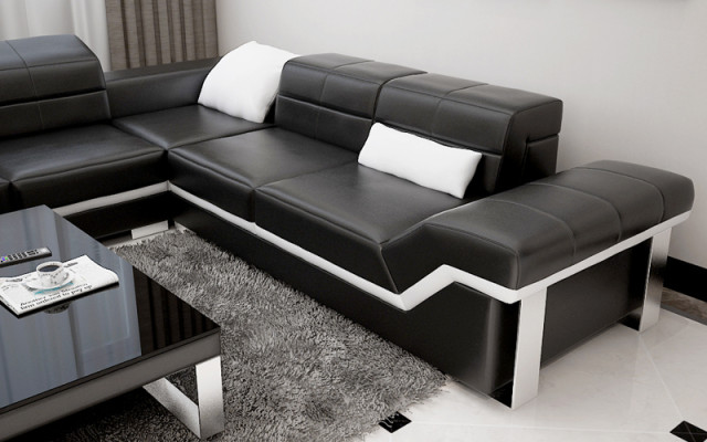 Sofa skórzana USB Żywy krajobraz Narożnikowa kanapa Narożnik Ustaw Design Sofa Couch K5007B Nowość