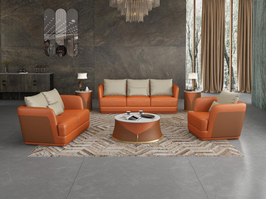 Włoski projektant Meble do salonu Skórzana sofa Zestaw kanap Zestaw sof
