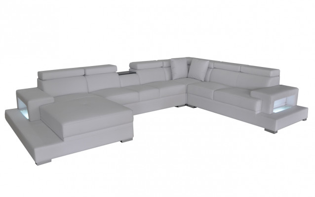 Skóra Podkładka Siedziba Pokój Narożnik Living Sofa Kanapa XXL Designer Ustawić Sofy +USB