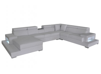 Skóra Podkładka Siedziba Pokój Narożnik Living Sofa Kanapa XXL Designer Ustawić Sofy +USB