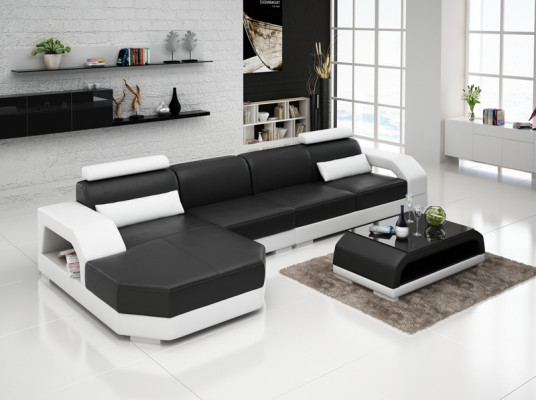 Skórzana sofa kanapa Żywy krajobraz Narożnik kanapa Narożnik Ustaw Design Modern Sofa G8001C