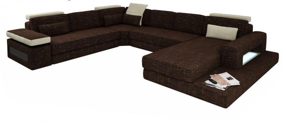 Kształt U Couch Design Podkładka Narożnik Nowoczesne sofy Włókienniczy Żywy krajobraz Narożnikowa kanapa Materiał