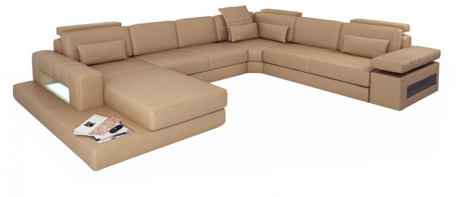 Żywy krajobraz Kształt U Design Nowoczesna Sofa Kanapa Narożnikowa kanapa Skóra Podkładka Nowość