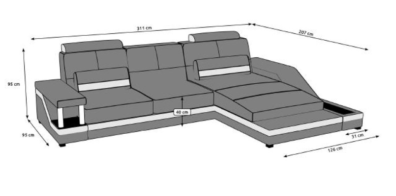 Narożnik kanapa Żywy krajobraz Sofa USB Narożnik Ustawić Skóra Włókienniczy Materiał wykonany na miarę