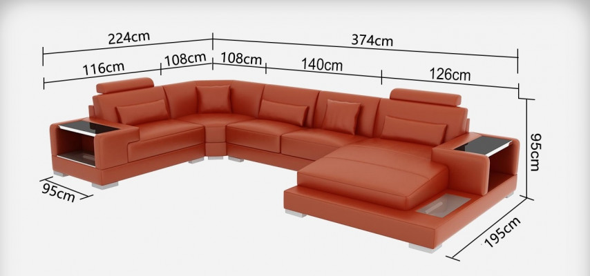 Narożnikowa kanapa Design Zestaw narożny kanapa kanapa Żywy krajobraz Podkładka Tabela USB