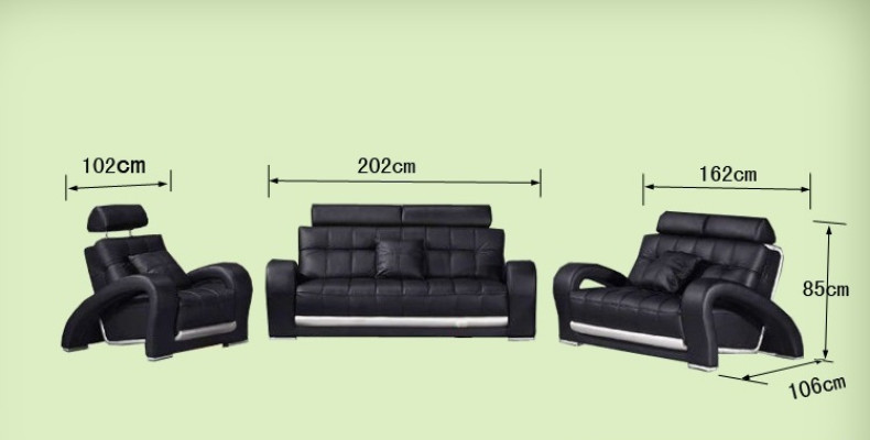 Skórzana sofa na USB Żywy krajobraz 3+2+1 miejsce do siedzenia Ustawić Design Nowoczesna Sofa B2023