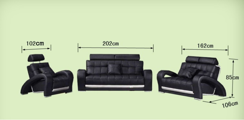 Skórzana sofa kanapa Żywy krajobraz 3+2+1 miejsce do siedzenia Ustawić Design Modern Sofa B2023