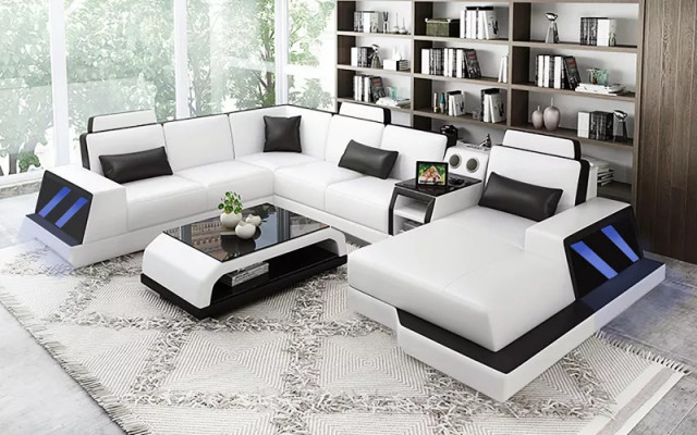 Żywy krajobraz Narożnikowa kanapa Sofa Design Couch Sofy Zestaw narożny Kanapy Tabela 2-częściowe.