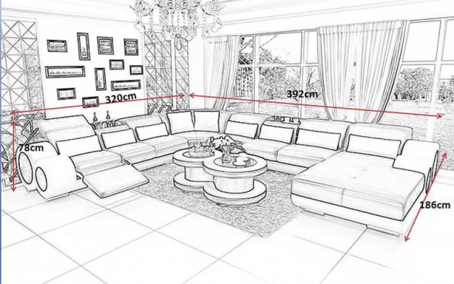 Zestaw narożny Żywy krajobraz Narożnikowa kanapa Sofa Design Couch Sofy Kanapy Tabela 2-częściowe.