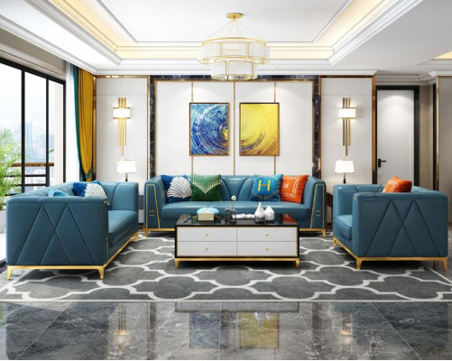 Zestawy skórzanych sof Chesterfield Sofa do salonu Sofa Obcios