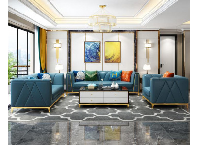 Zestawy skórzanych sof Chesterfield Sofa do salonu Sofa Obcios