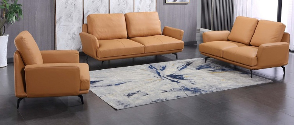 Pokój dzienny Meble tapicerowane skórzana sofa Zestaw sofowy 3+2+1 miejsce do siedzenia Nowoczesna sofa rozkładana