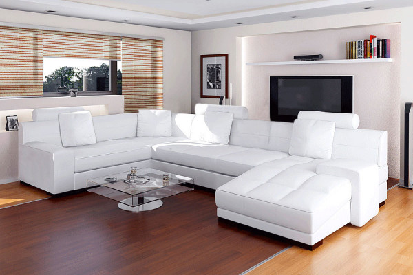 Skórzana sofa z USB Żywy krajobraz Narożnikowa kanapa Narożnik Ustaw Design Modern Sofa A1111