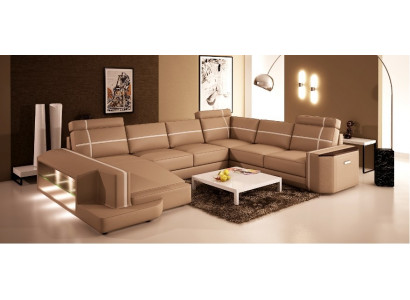 Ty nasza skórzana sofa w kształcie litery U Modern w wykwintnym, designerskim stylu