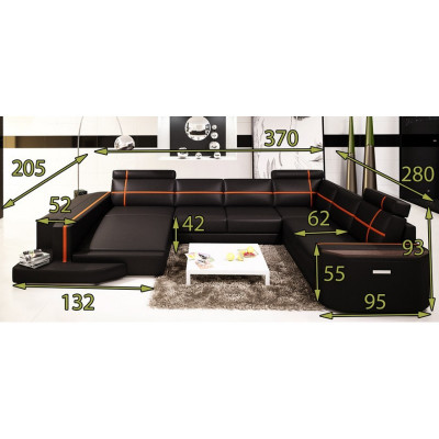 Elegancka tapicerowana sofa w kształcie litery U. Nowoczesny design do stylowych pomieszczeń mieszkalnych
