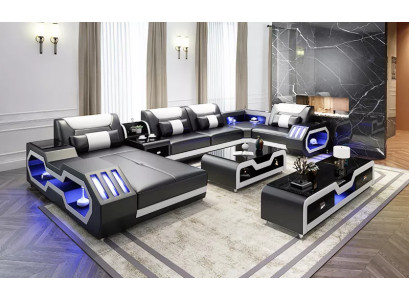 Design Zestaw narożny Narożnikowa kanapa Sofa Kanapa Sofy Kanapy Tabela 2-częściowe. Żywy krajobraz
