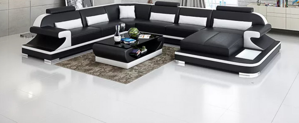 Design Kanapa Narożnikowa kanapa Zestaw narożny Sofa Sofy Kanapy Tabela 2-częściowe. Żywy krajobraz
