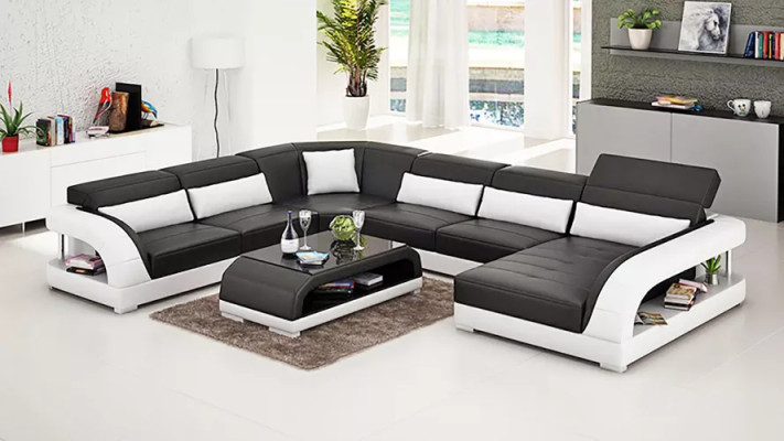 Narożnikowa kanapa UForm Nowoczesna Sofa Skórzana Sofa Kanapy Podkładka Designerskie Sofy Tabela 2szt