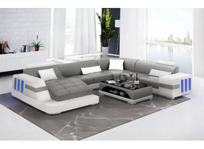 Designerska Sofa Narożnikowa kanapa Sofa skórzana Sofy UForm Podkładka Couch Żywy krajobraz Skóra
