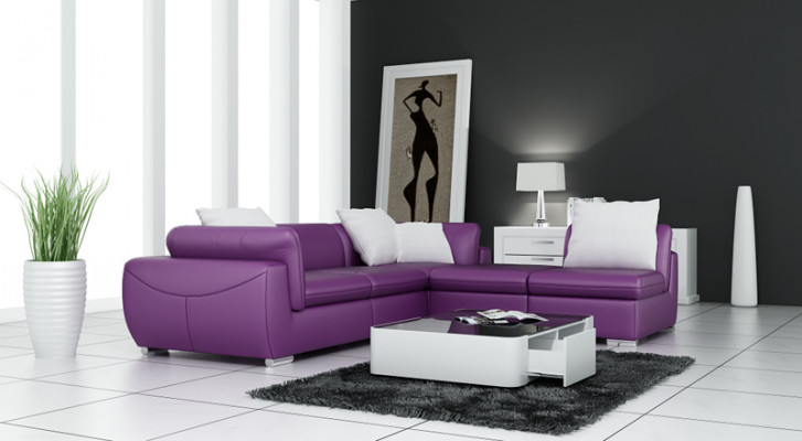 Sofa skórzana kanapa Żywy krajobraz Narożnik kanapa Narożnik Ustawić Design Nowoczesna Sofa F3014 Nowość