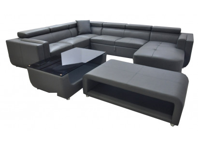 Zestaw kanapowy Nowoczesna sofa Część wypoczynkowa Skóra Kanapa Podkładka Narożnik Żywy krajobraz USB