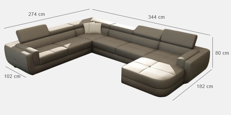Zestaw kanapowy Nowoczesna sofa Część wypoczynkowa Skóra Kanapa Podkładka Narożnik Żywy krajobraz USB