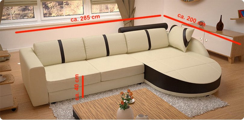 SOFA PROJEKTANTOWA SOFA SKÓRZANA SOFA NAROŻNA z USB SKÓRZANA SOFA Narożnikowa kanapa z funkcją łóżka