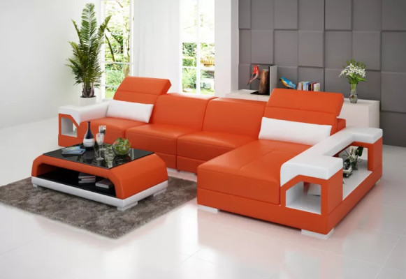 Narożnikowa kanapa Podkładka Narożnikowa kanapa Nowoczesna sofa kawowa w kształcie litery L Żywy krajobraz 2-częściowy. Nowy