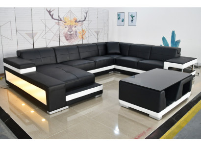 Luksusowa sofa do salonu Narożnikowa kanapa Podkładka Narożnik Eofas Couchen Led Ledercouch Ustawić