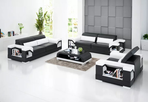 Zestaw sofowy 321 miejsce do siedzenia na stolik kawowy Żywy krajobraz Skórzana sofa nowoczesna sofa kanapa
