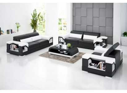 Zestaw sofowy 321 miejsce do siedzenia na stolik kawowy Żywy krajobraz Skórzana sofa nowoczesna sofa kanapa
