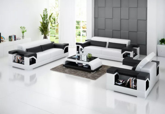 Zestaw sofowy 321 miejsce do siedzenia na stolik kawowy Żywy krajobraz Skórzana sofa nowoczesna sofa kanapa
