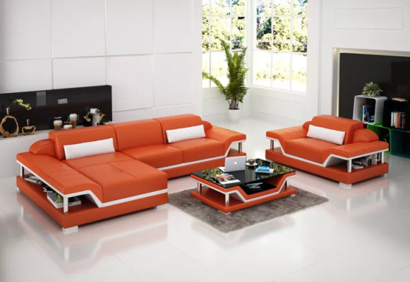 Narożnik kanapa Żywy krajobraz narożnik Zestaw narożny Podkładka sofa Skórzana sofa w kształcie litery L
