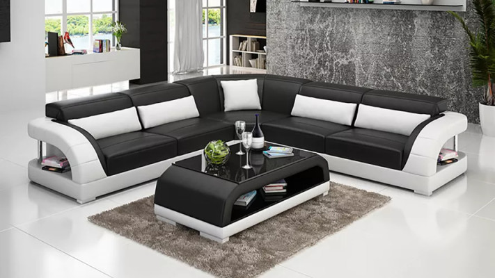 Skórzana kanapa sofa do salonu Podkładka narożna kanapa projekt kanapy sofy skórzane komplet