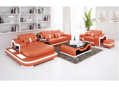 Designerska sofa Narożnikowa kanapa w kształcie litery L Poduszka na siedzisko Fotel Podkładka Żywy krajobraz skórzana sofa