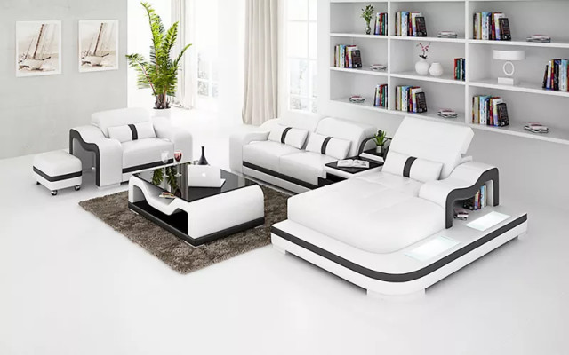 Designerska sofa Narożnikowa kanapa w kształcie litery L Poduszka na siedzisko Fotel Podkładka Żywy krajobraz skórzana sofa