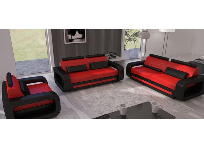 Zestaw sofowy Sofa Kanapa Podkładka Skóra Kanapy Sofy 3+2+1 Davos Zestaw Ustawić Nowy