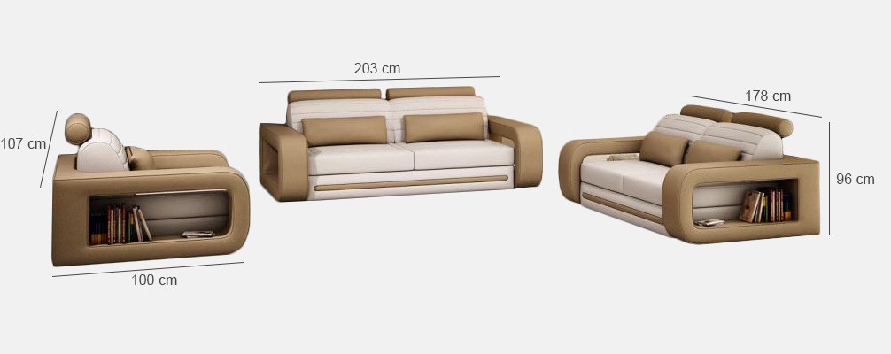 Zestaw sofowy Sofa Kanapa Podkładka Skóra Kanapy Sofy 3+2+1 Davos Zestaw Ustawić Nowy