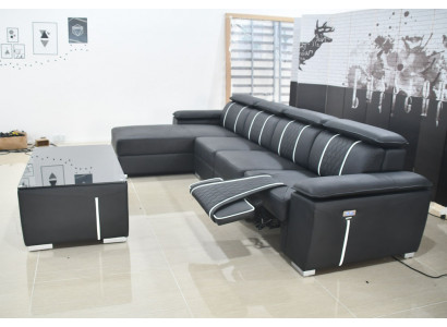 Kanapa Design Narożnikowa Kanapa Podkładka Ustawić Skóra automatyczna Sofa z funkcją Relaks nowa
