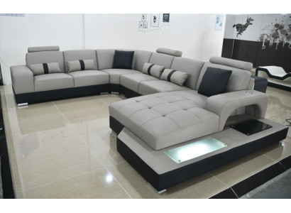 Sofa do salonu Siedziba Podkładka skórzana sofa Ustawić narożnik Sofa Obcios Skóra