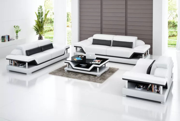Żywy krajobraz Zestaw sofowy 221 miejsce do siedzenia stolik kawowy Skórzana Sofa Nowoczesna Sofa Couch