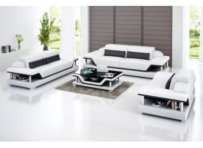 Żywy krajobraz Zestaw sofowy 221 miejsce do siedzenia stolik kawowy Skórzana Sofa Nowoczesna Sofa Couch